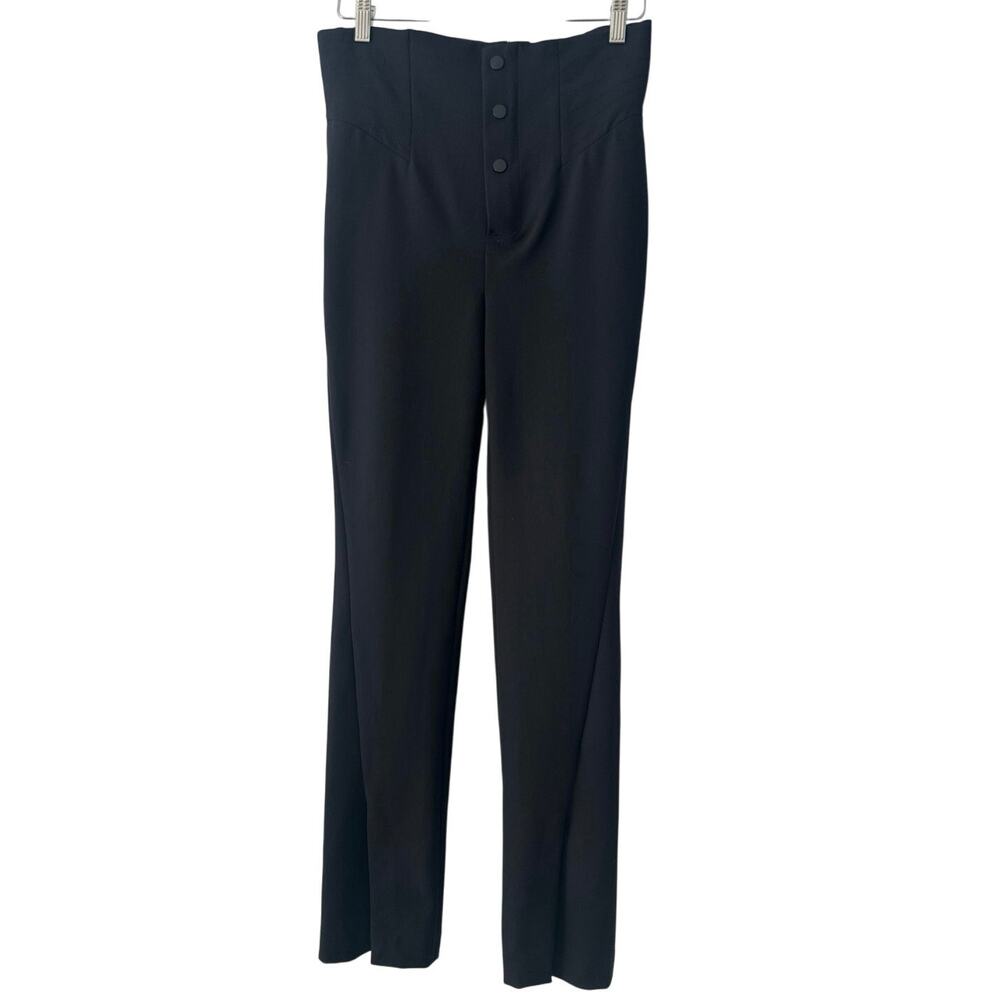 Zara black high waisted pants slips ankle opening SzL